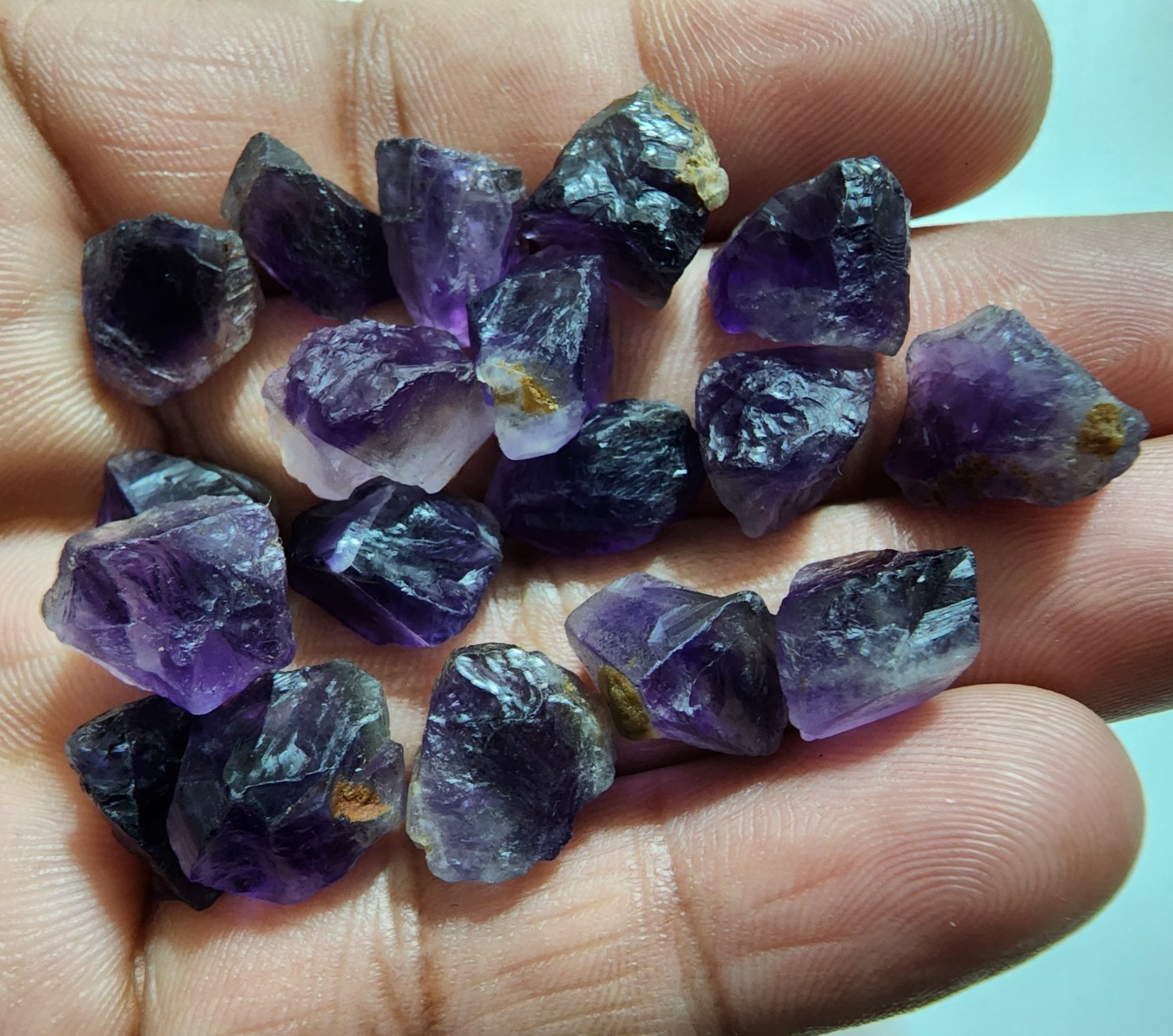 18 Pcs Attractive Purple Amethyst Rough Gemstone Raw Size 10-14 MM Crystal Rough