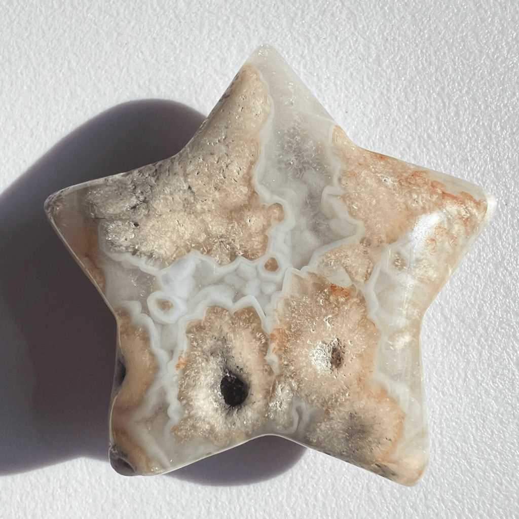 Flower Agate Star Carving