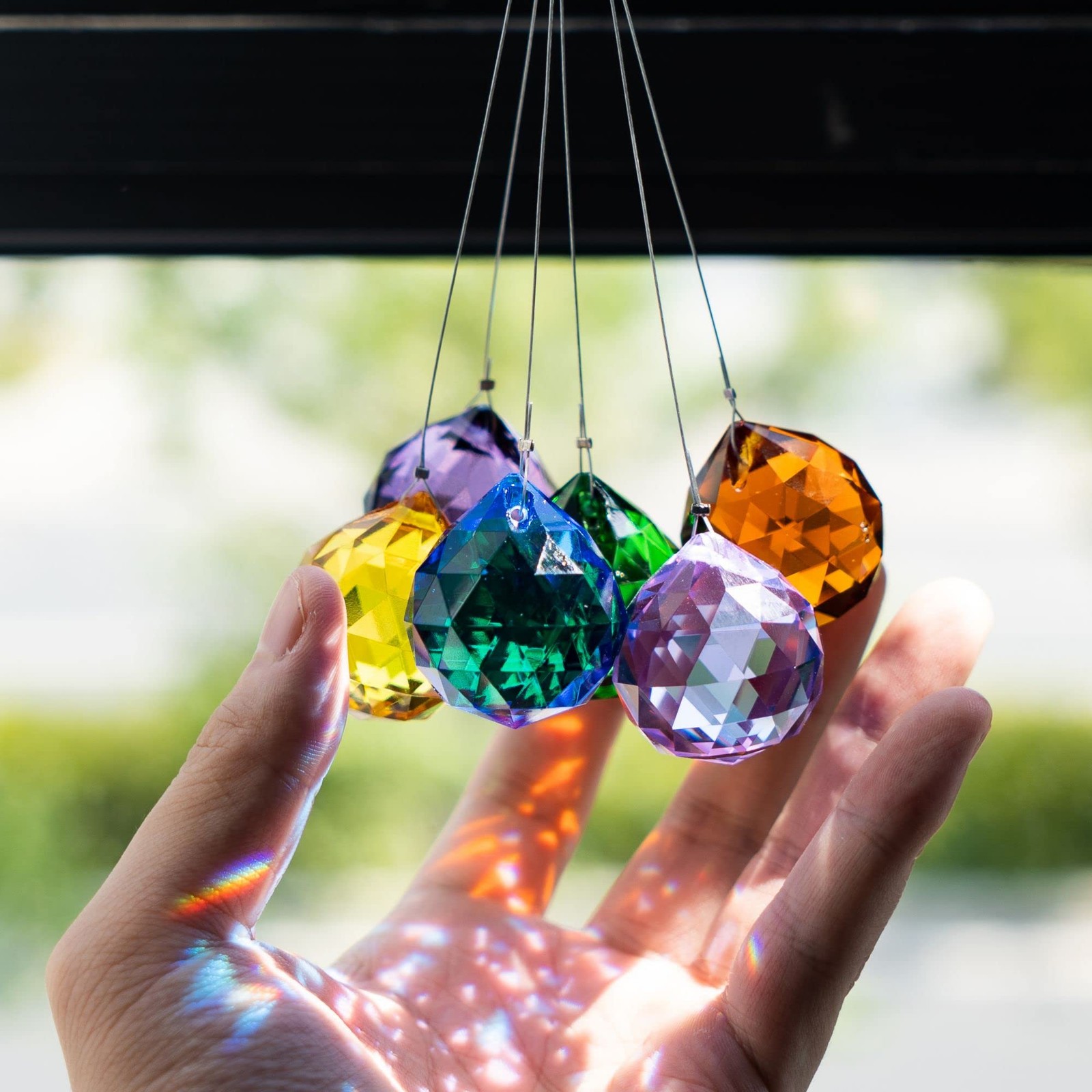 15pcs Crystal Ball Prism 30mm Handmade Feng Shui Faceted Decor Rainbow Maker(…