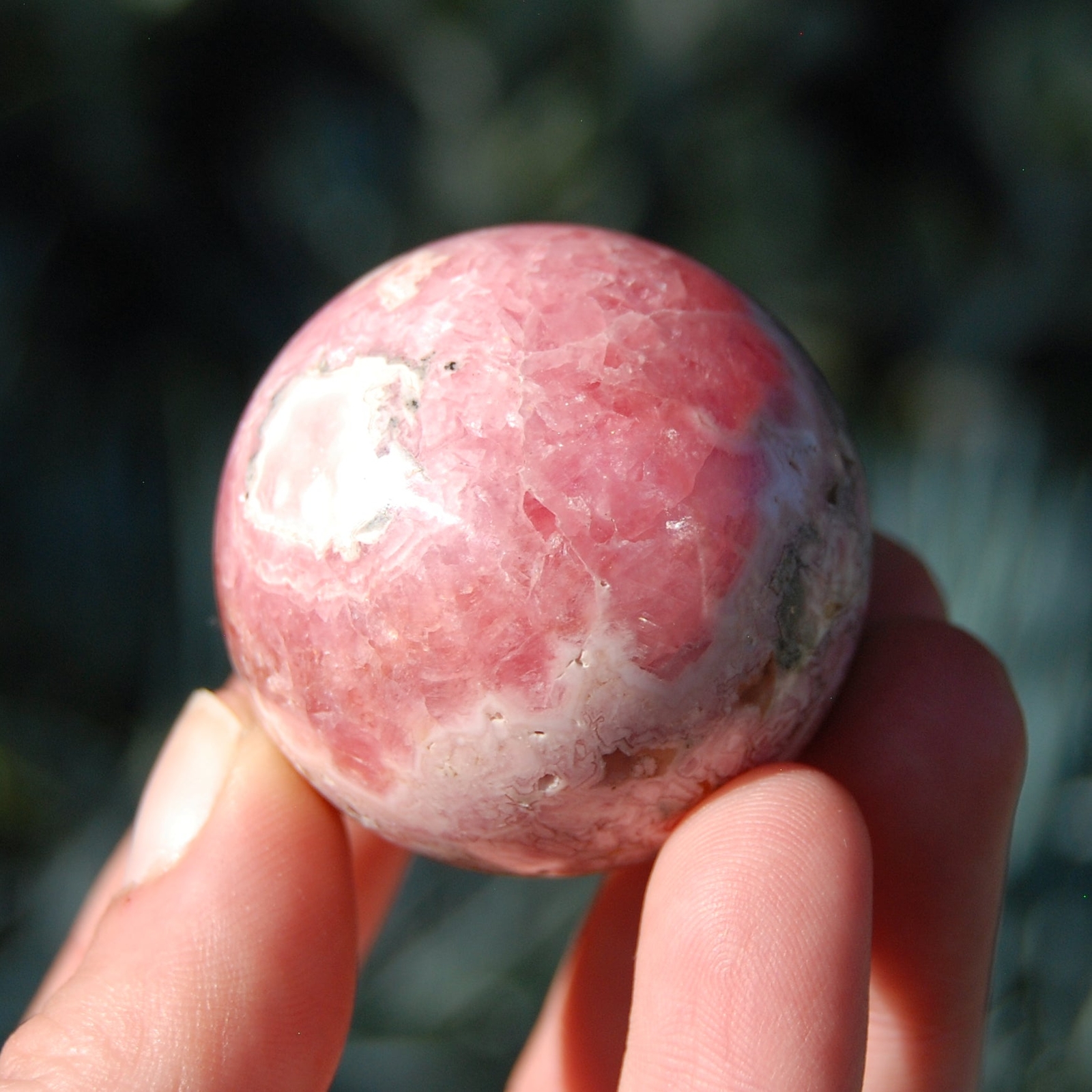 41mm 125g Rhodochrosite Crystal Sphere, Large Genuine Rhodochrosite Gemstone, Ar
