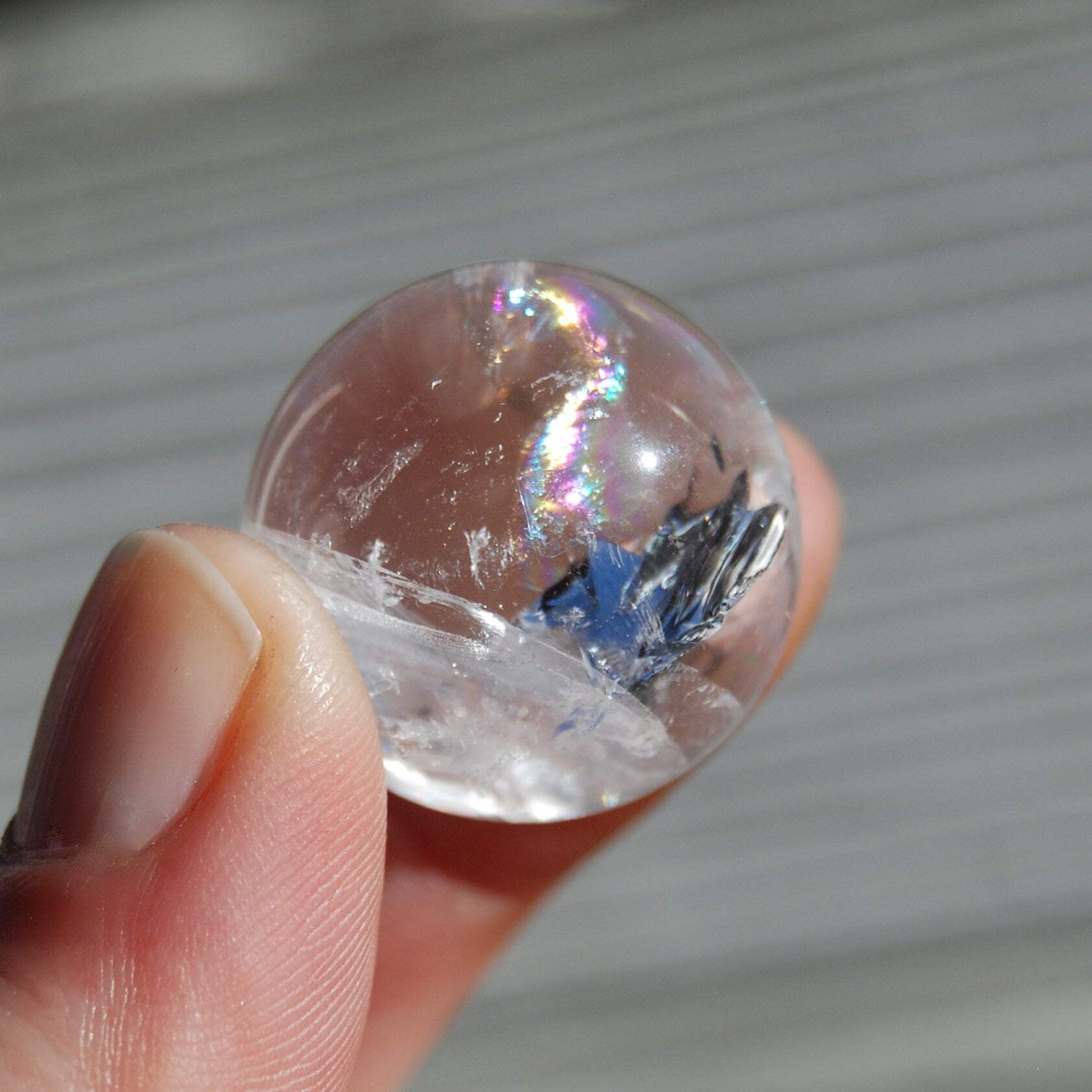 ONE Rainbow Clear Quartz Crystal Sphere 22mm to 24mm