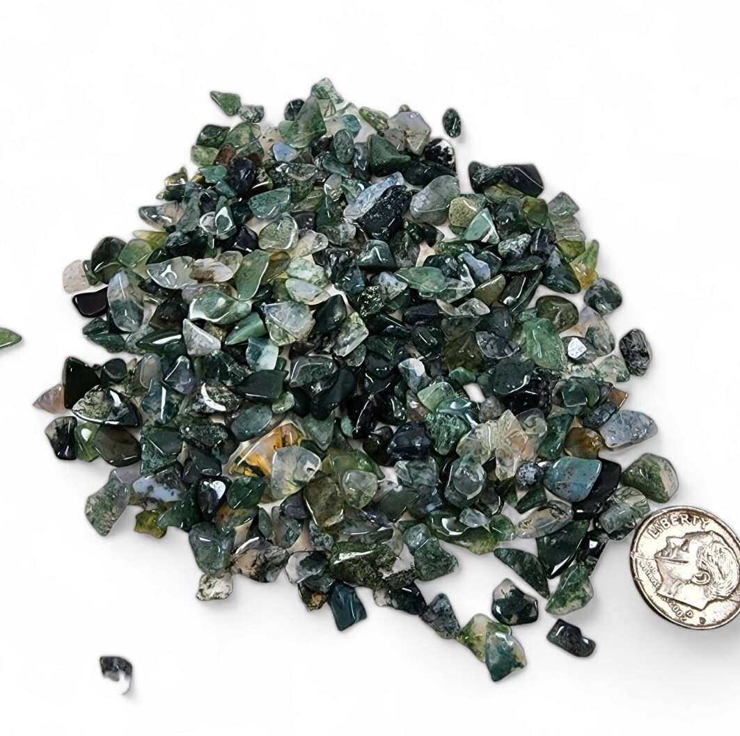 Moss Agate Polished Chips India 72.2 grams