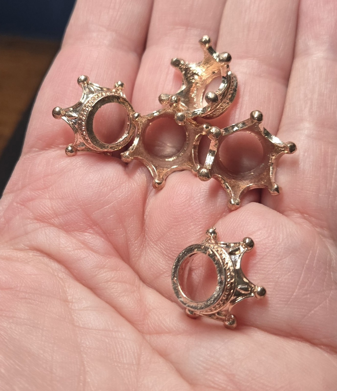 Set of 5 NEW Deep Purple Amethyst Crystal Spheres on 5 Metal Crown Stands. USA