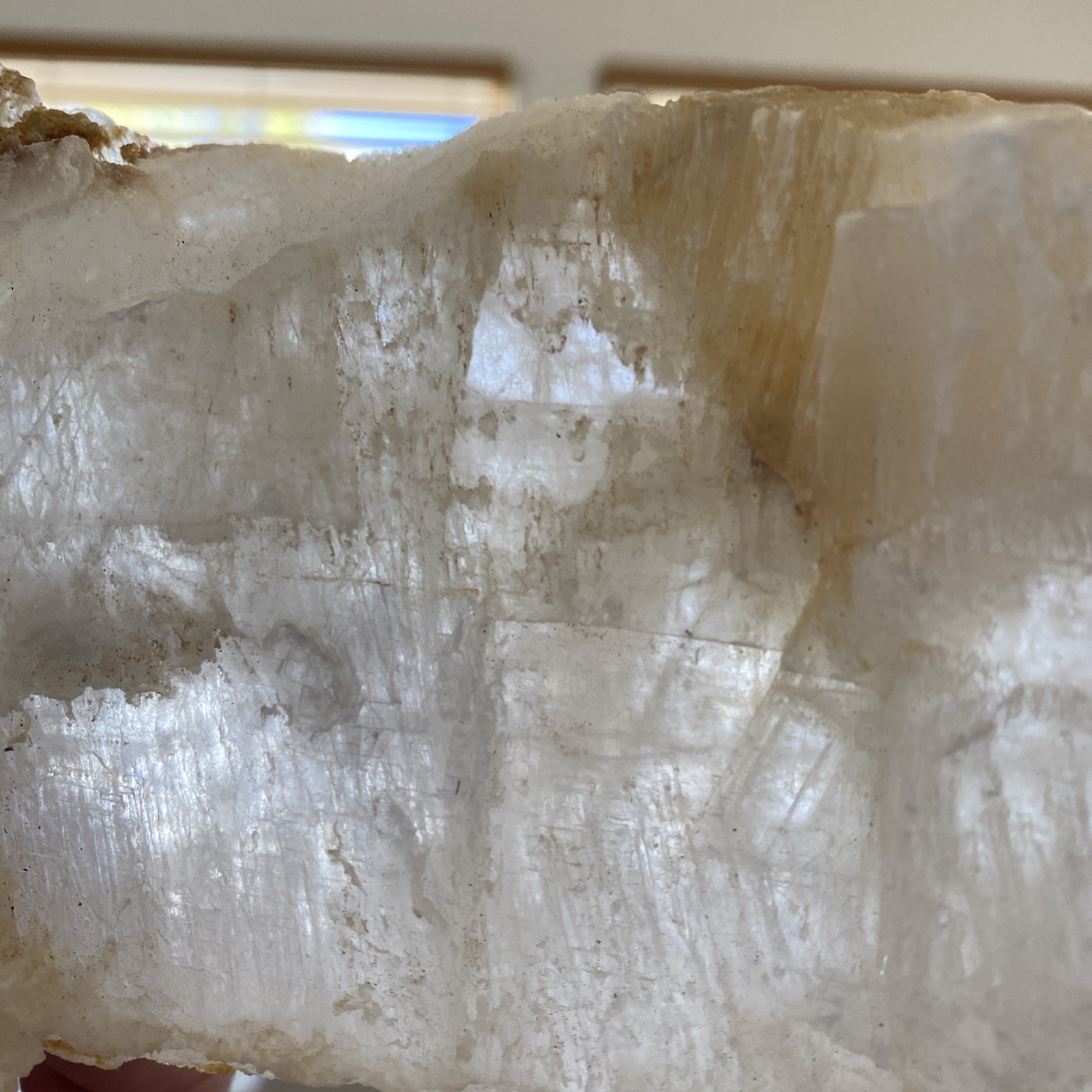 Natural selenite slab 10 inches long very soft Labeled As Selenite