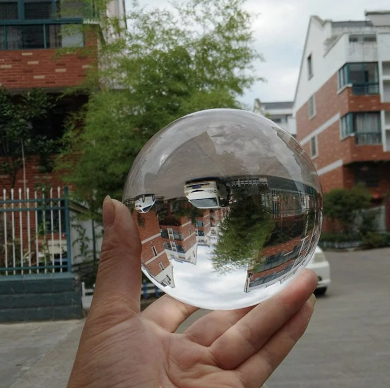 1pcs Clear Crystal Glass Globe Ball Stand 30-60mm (1.18-2.36in) Decor – NEW