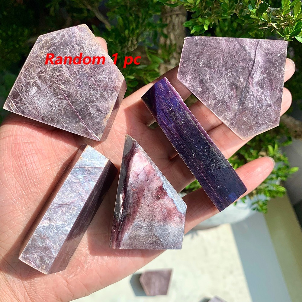2Pcs 50-100G Natural Purple Mica Freeform Crystal Polished Flashy Office Decor