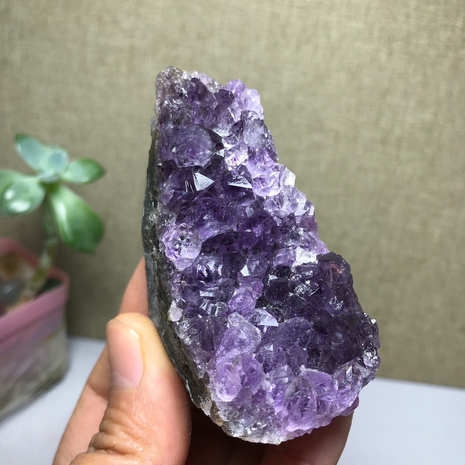 62mm NATURAL amethyst point purple Crystal Cluster Mineral Specimen 111g A1774