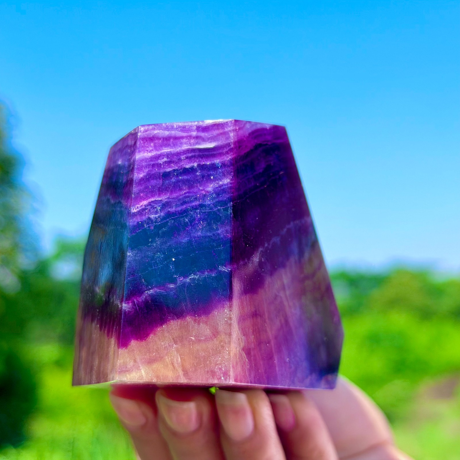 1.92LB Rare Natural Fluorite Quartz Crystal Freeform Mineral Specimen Healing