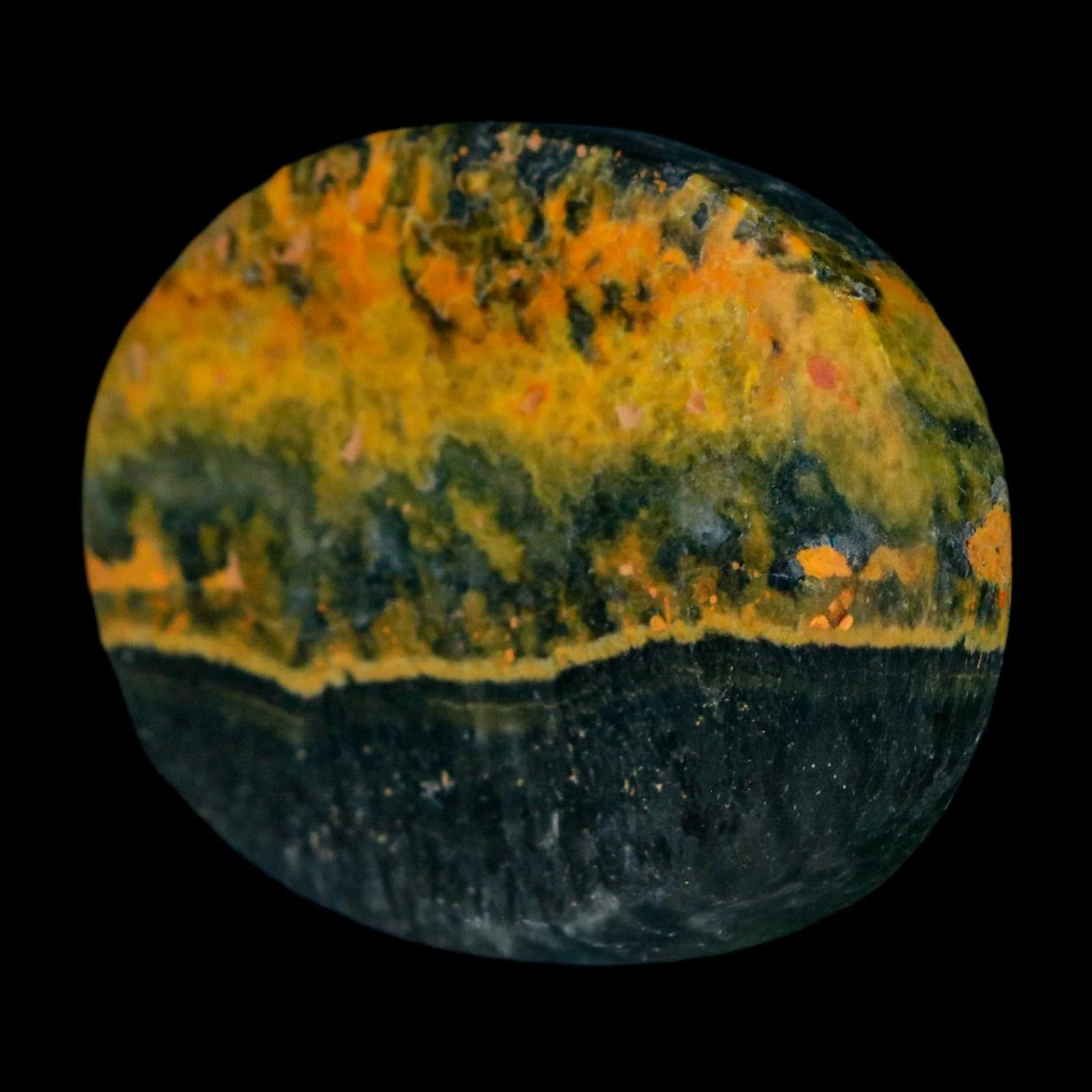 1.8″ Bumblebee Jasper Natural Polished Mineral Palm Stone Java Indonesia