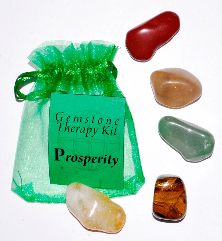 PROSPERITY Gemstone Therapy Kit Crystals Incl. Citrine Aventurine Topaz…