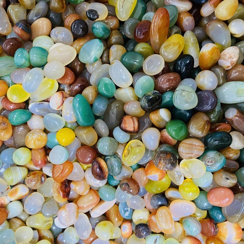 200g Natural multicoloured agate stone degaussing stone with crystal particles