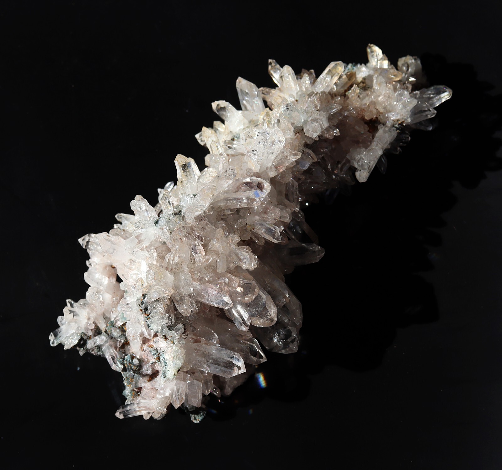 8 inch Colombian Quartz cluster. Alto de Cruces Mine, Colombia