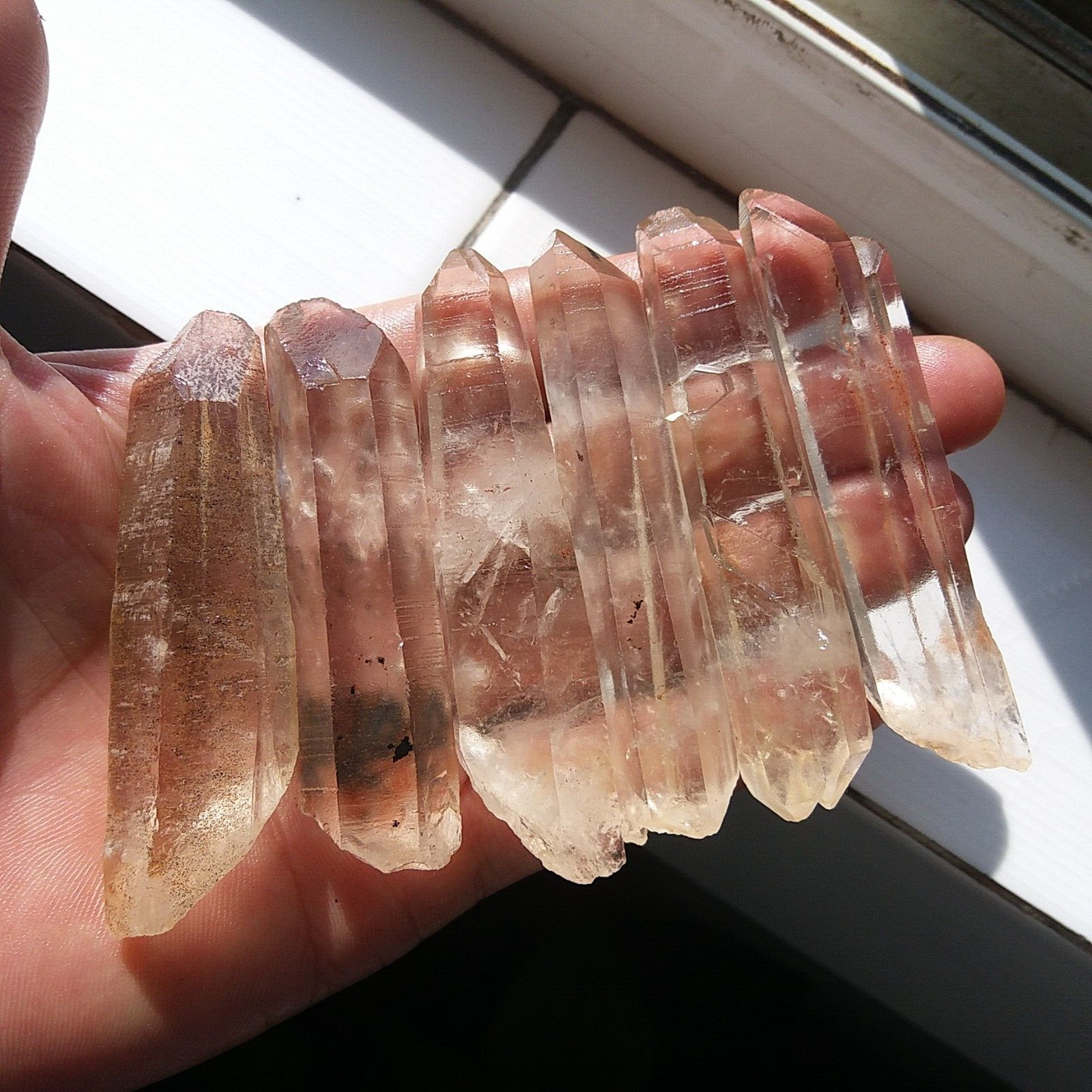 182g6pcs Natural Crystal Quartz Single Point wand Rough Original Specimen D764