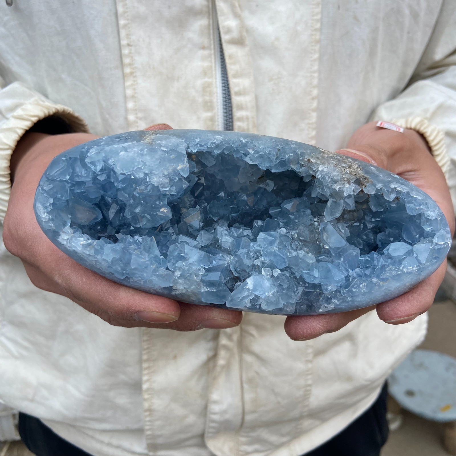 2.2lb Natural blue Celestite Cave Quartz Crystal Cluster Rough Specimen Healing