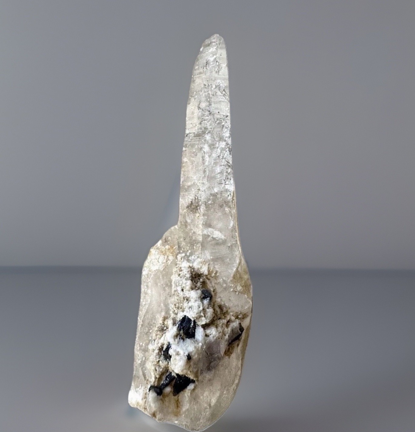 “White Summit” Hashupi Himalayan Quartz Elongated Spear-point Slender Crystal