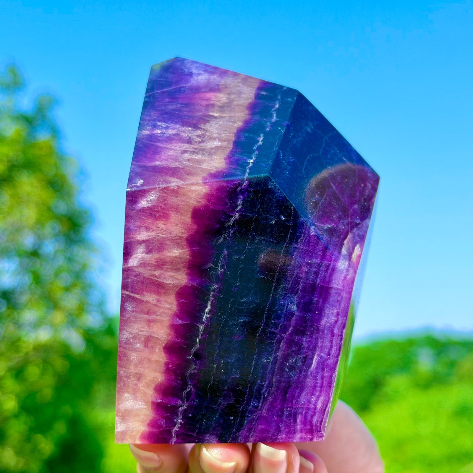 1.92LB Rare Natural Fluorite Quartz Crystal Freeform Mineral Specimen Healing