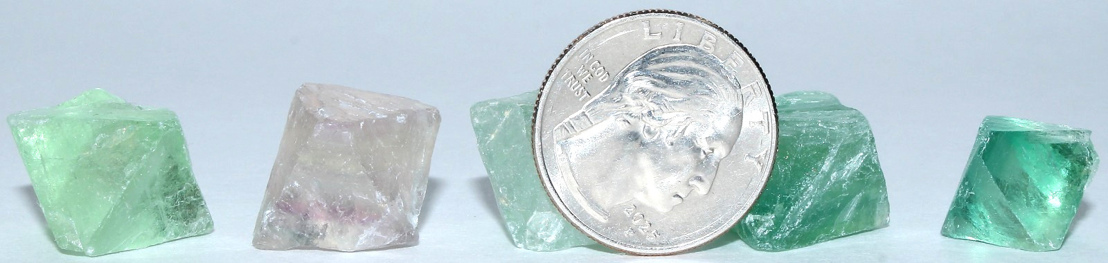 5 AAA Mexican Fluorite Octahedrons / Multi-Color / 38 grams / 3779