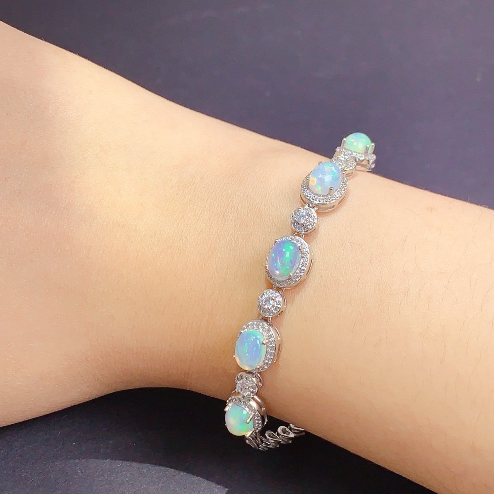 high quality Opal bracelet Gemstone S925 Silver Plated18K Gold Jewelry Fashion