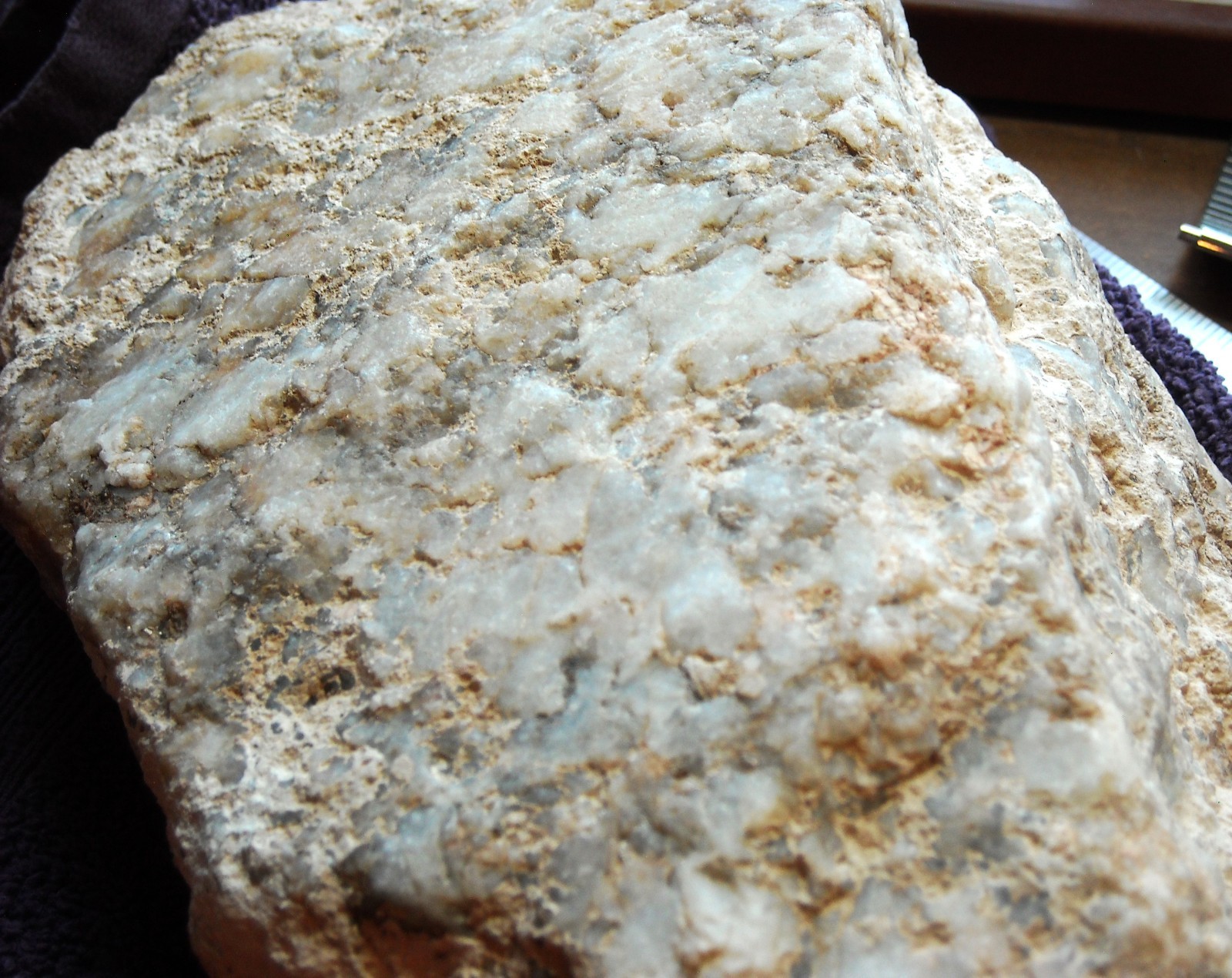MILKY QUARTZ VEINED RAW 8.75 LBS 10″x6 ” FOUND IN NEW MEXICO *NICE COLORING*