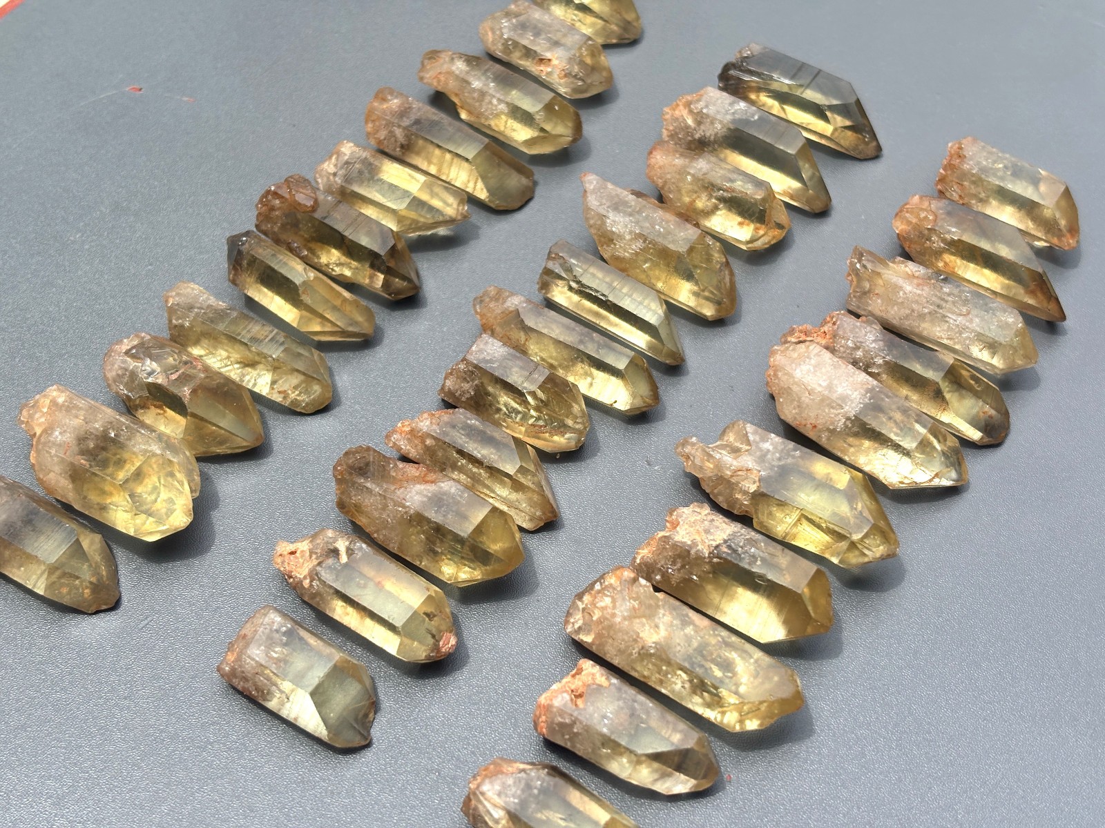 30pcs Tibet Himalayan Smoky Citrine Rough Quartz Crystal Point Wand Specimen
