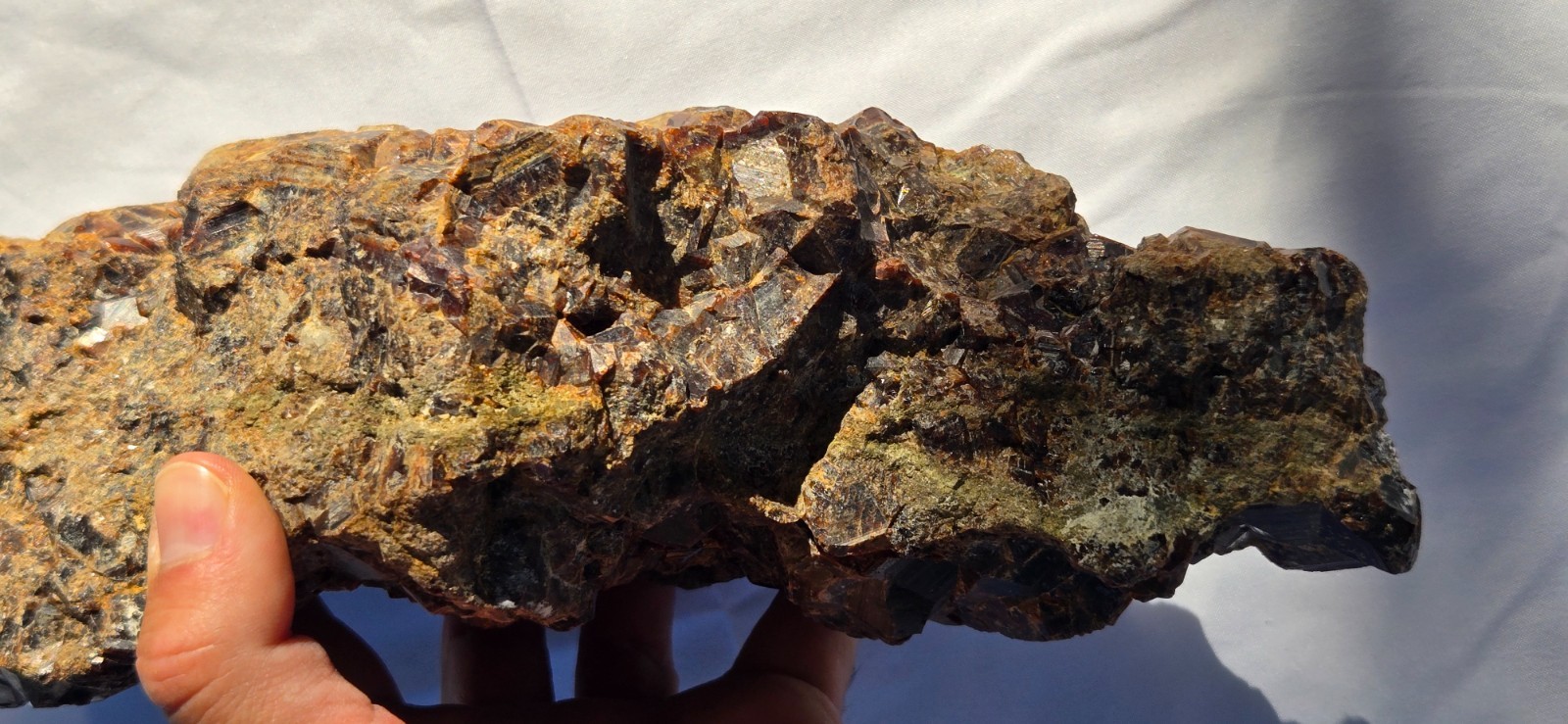 Enormous Andradite Red Orange Garnet Crystal Cluster Display Found in CA 11+ Lbs