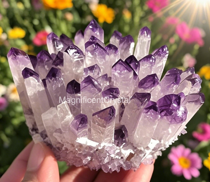 2025Rare Large Raw Light Purple Amethyst Crystal Cluster Healing Reiki Home Deco
