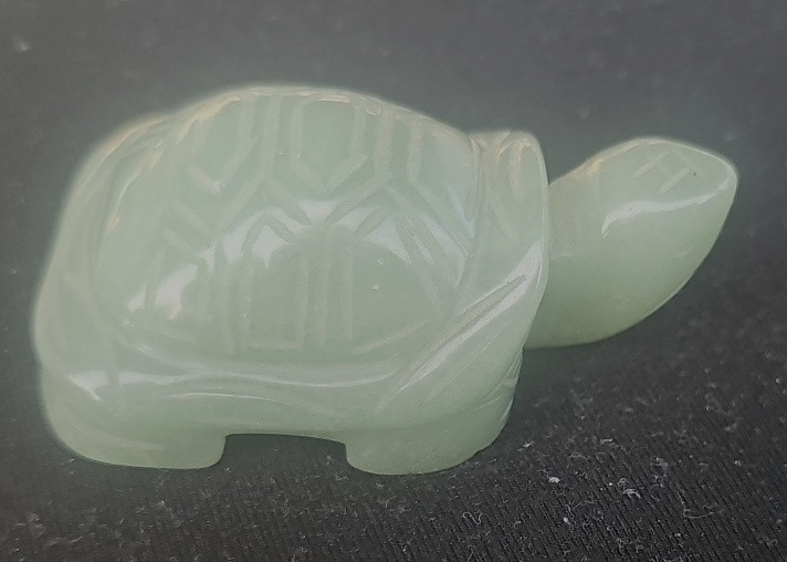 Gemstone Carved Adventurine Turtle Tortoise Figure 3″