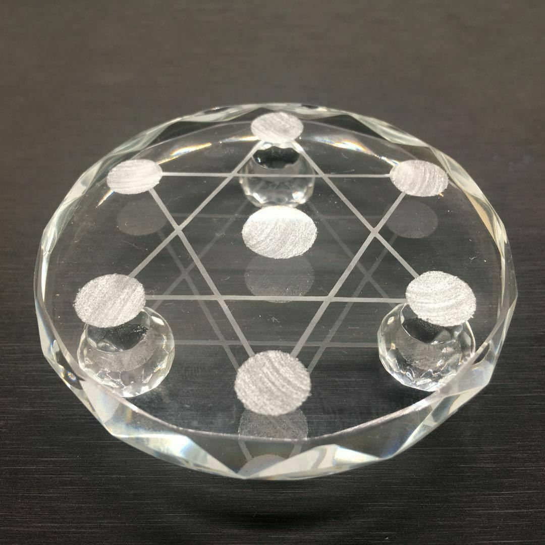 Asian Clear Polished Star Array Plate Quartz Crystal Healing Balls Sphere Stand