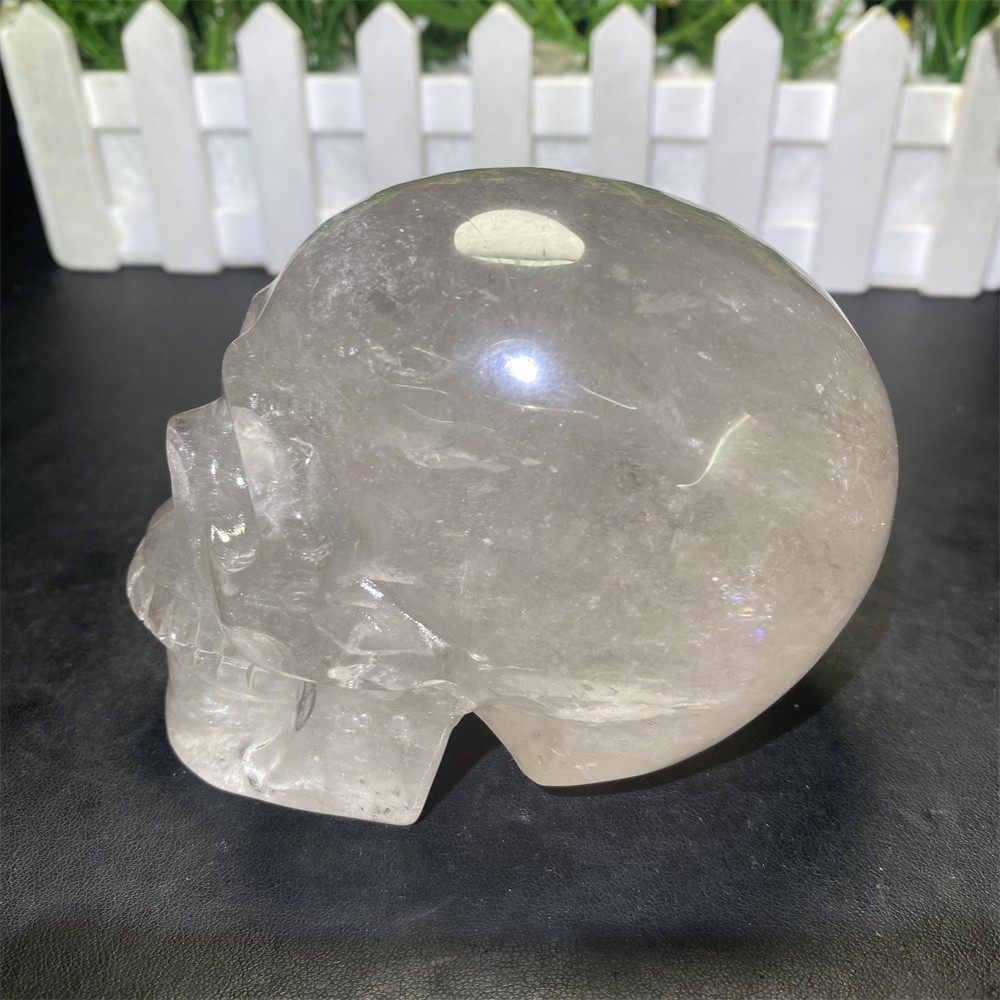 1.9LB 4.2″Natural A+Smoky Quartz Skull Statue Crystal Carving Reiki Heal Decor