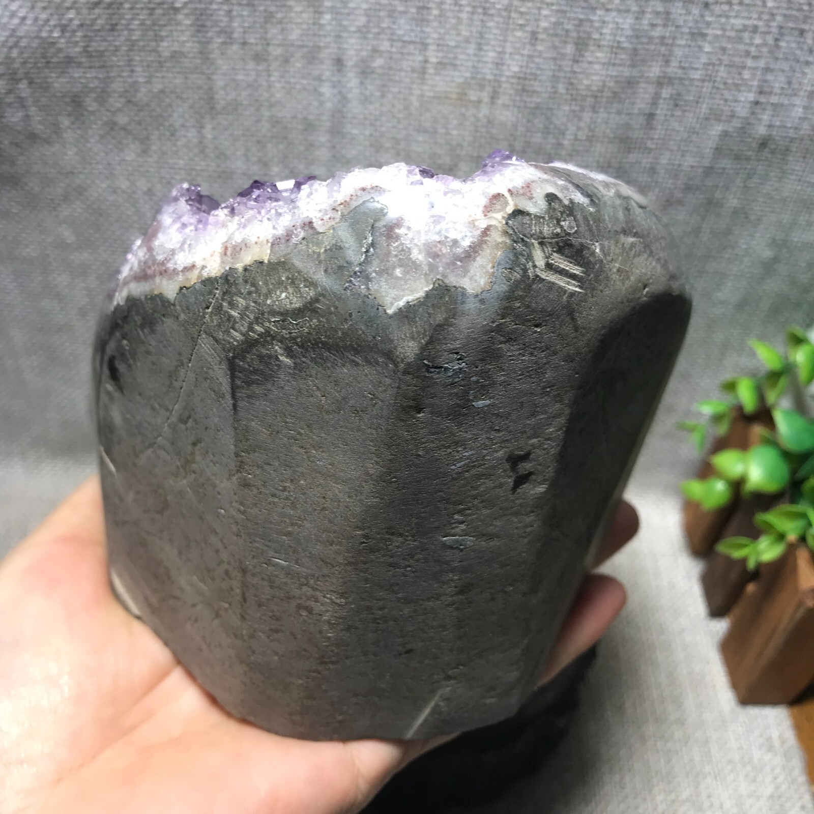 1570g Natural Amethyst Cluster Geodes Cut Base Quartz Crystal Healing 33
