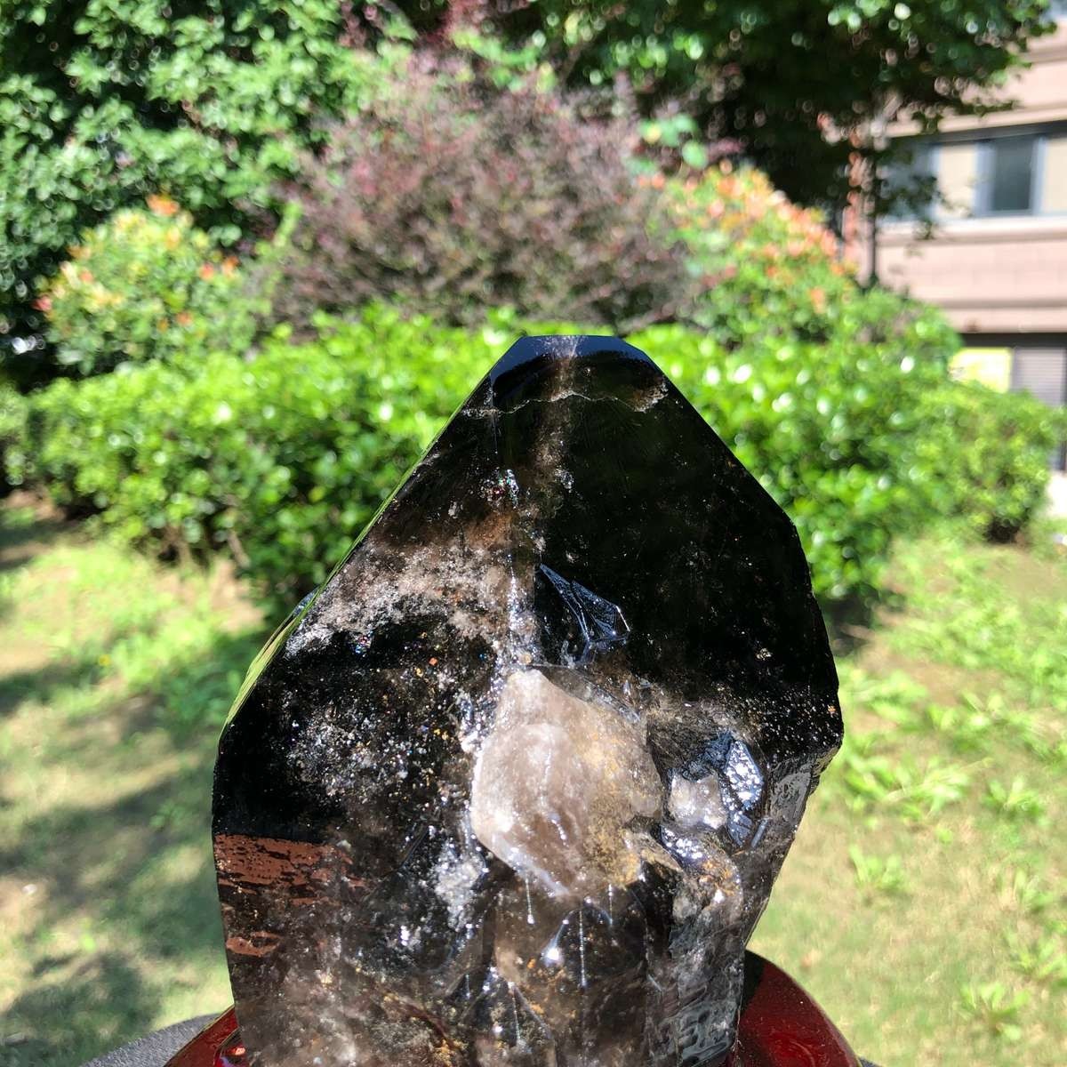 2030g Natural tea crystal specimen + pedestal MH2304