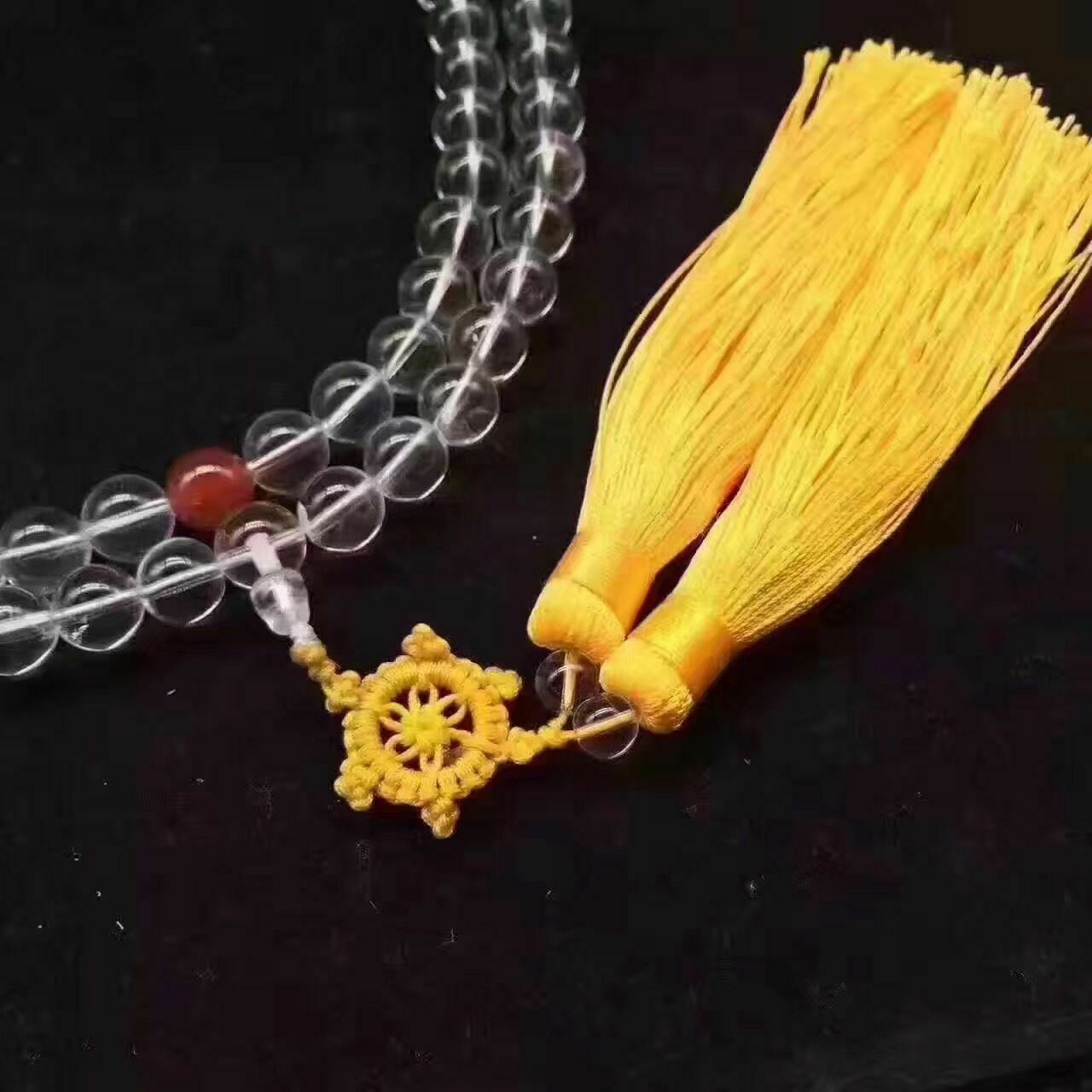 10 mm 108pcsNatural Clear Quartz Crystal 108 Beads Buddhist Prayer Mala Necklace