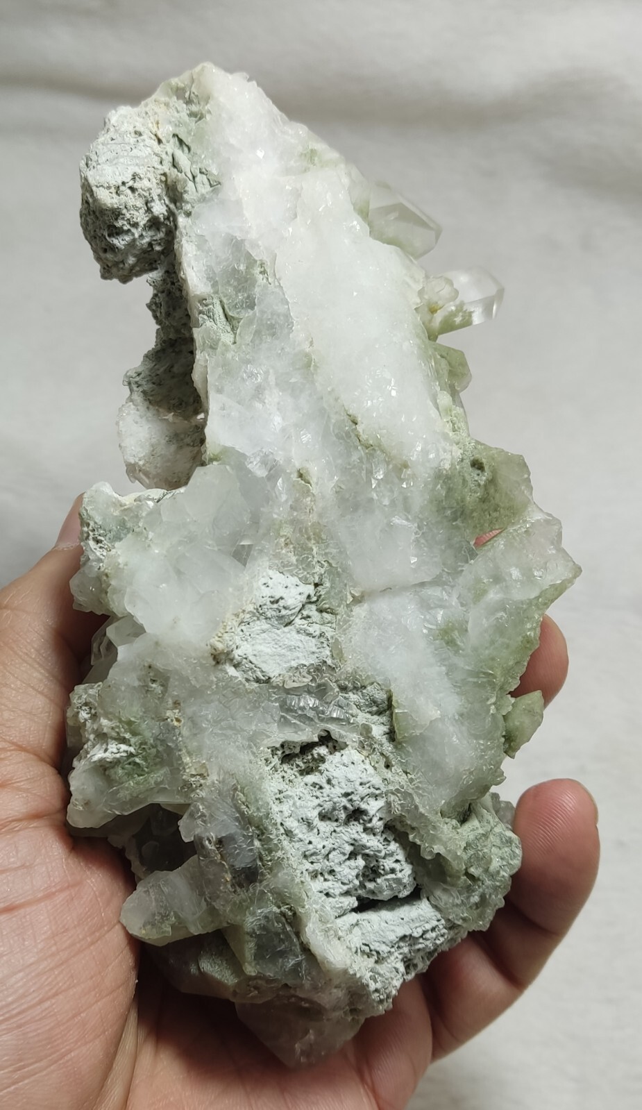 Natural terminated chlorite Quartz cluster 504 grams