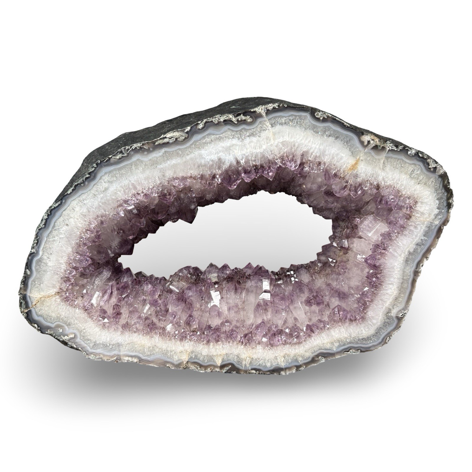 Vintage 15lb Amethyst Geode Crystal Cluster 12x7x4” Purple Druzy Portal Cathedra