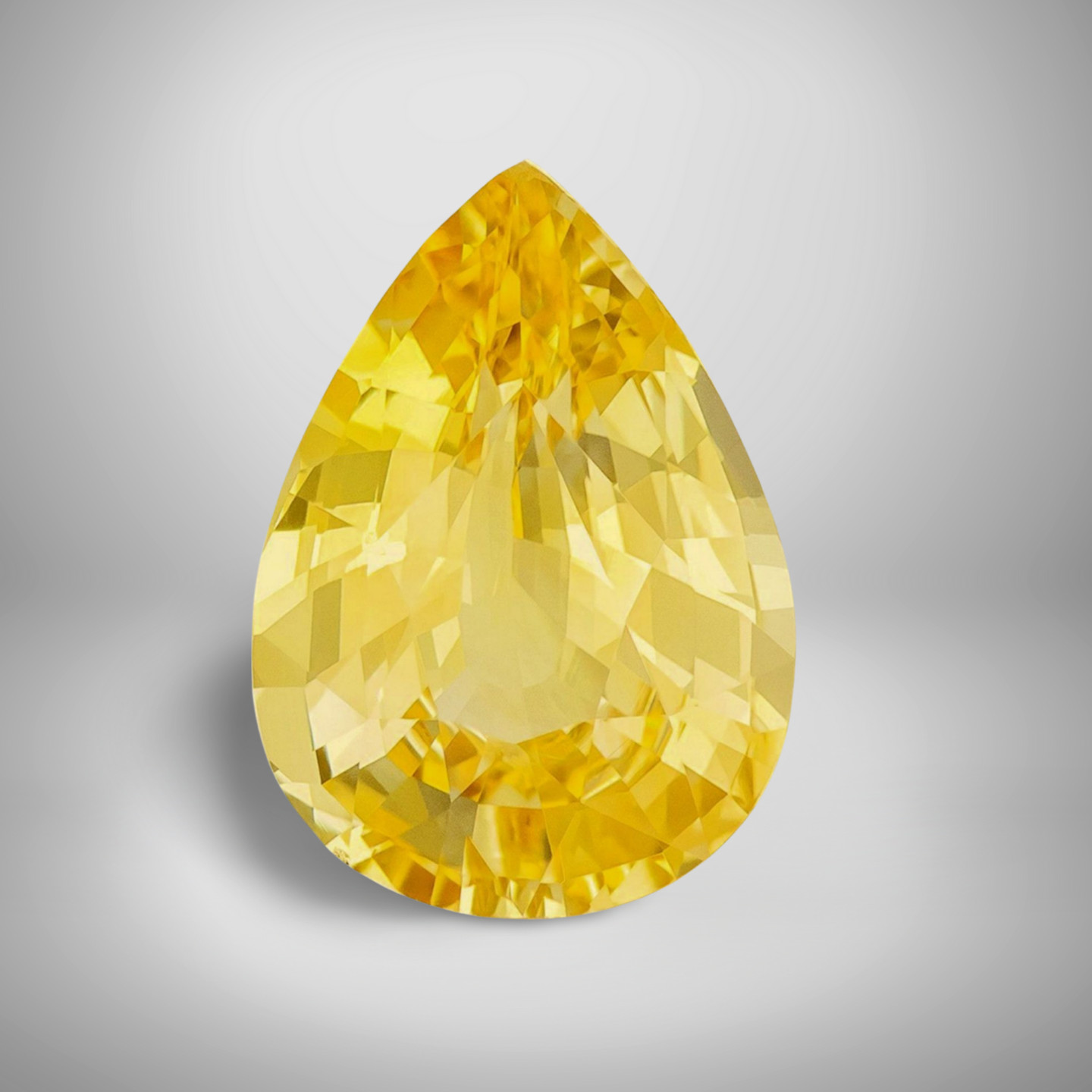 Yellow Sapphire Pear Cut Gemstone 2.1 Cts – 10×7 mm Lustrous Loose Gem
