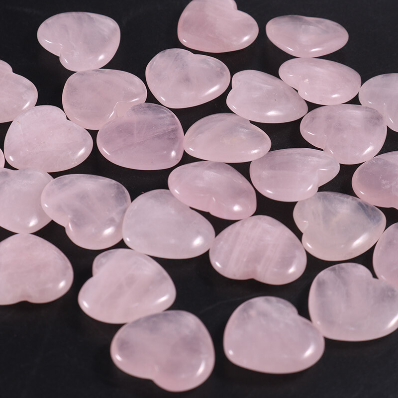 Natural Rose Quartz Healing Gem Stone Small Crystal Stone Heart 20x6mm 30pcs