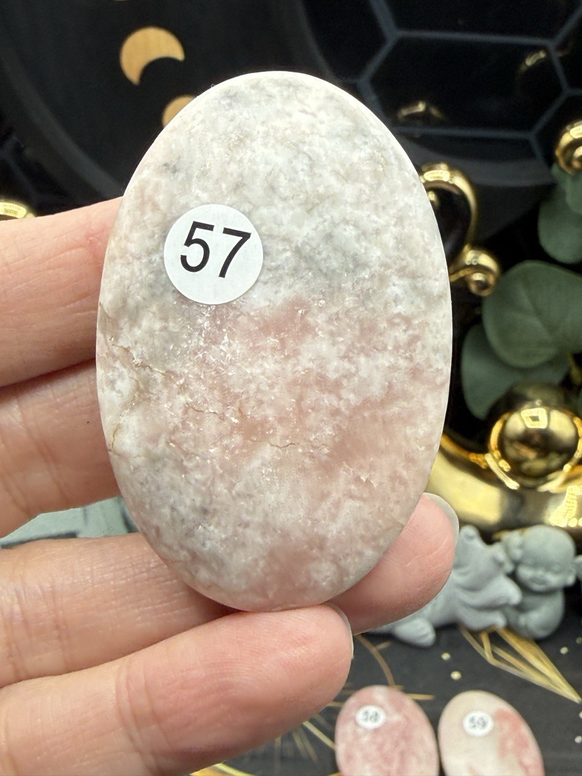 Natural Pink Opal Smooth raw finish Palmstones pocket stone Free shipping