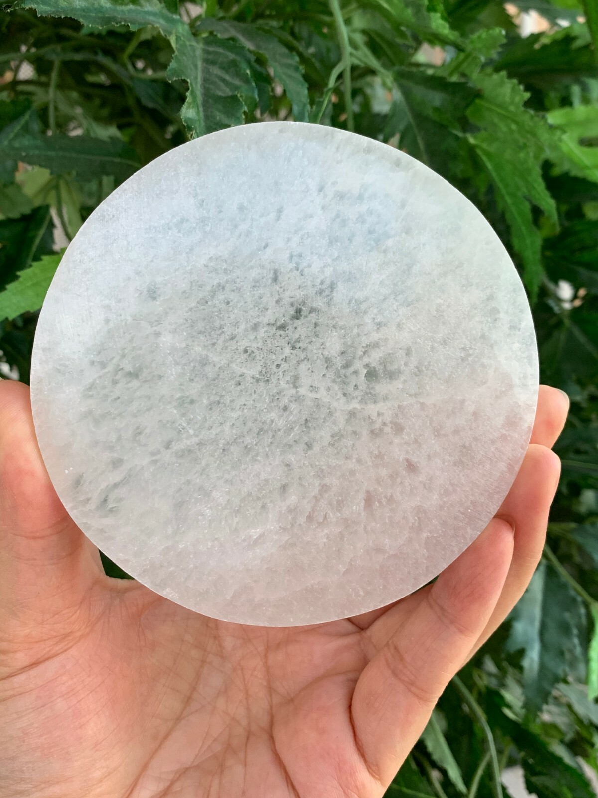 Polished Selenite Circle Charging Plate for Crystal Cleansing, Size 3″, 4″ & 6″