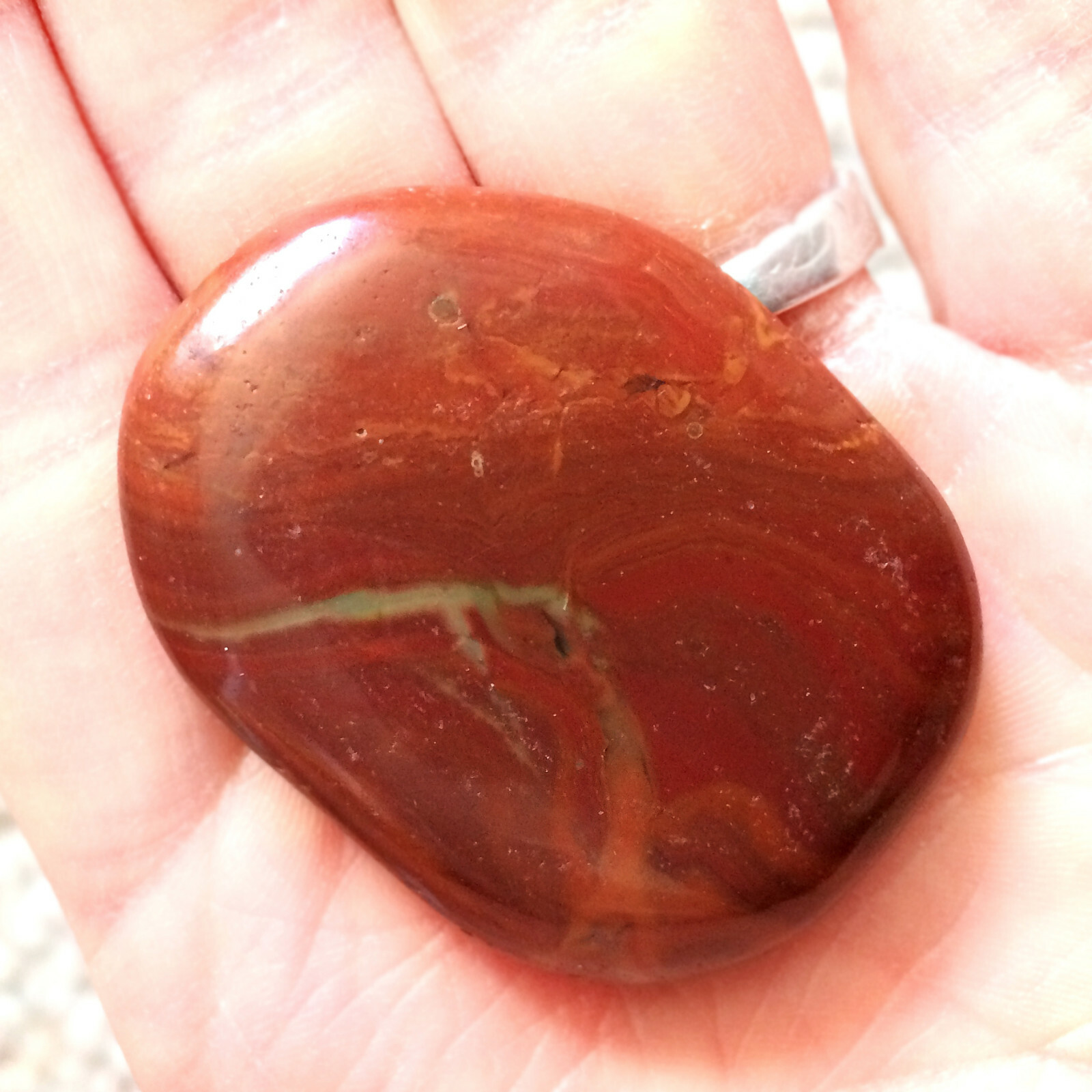Natural Red Jasper Palm Stone Polished Worry Stone Rock Healing Crystal Reiki