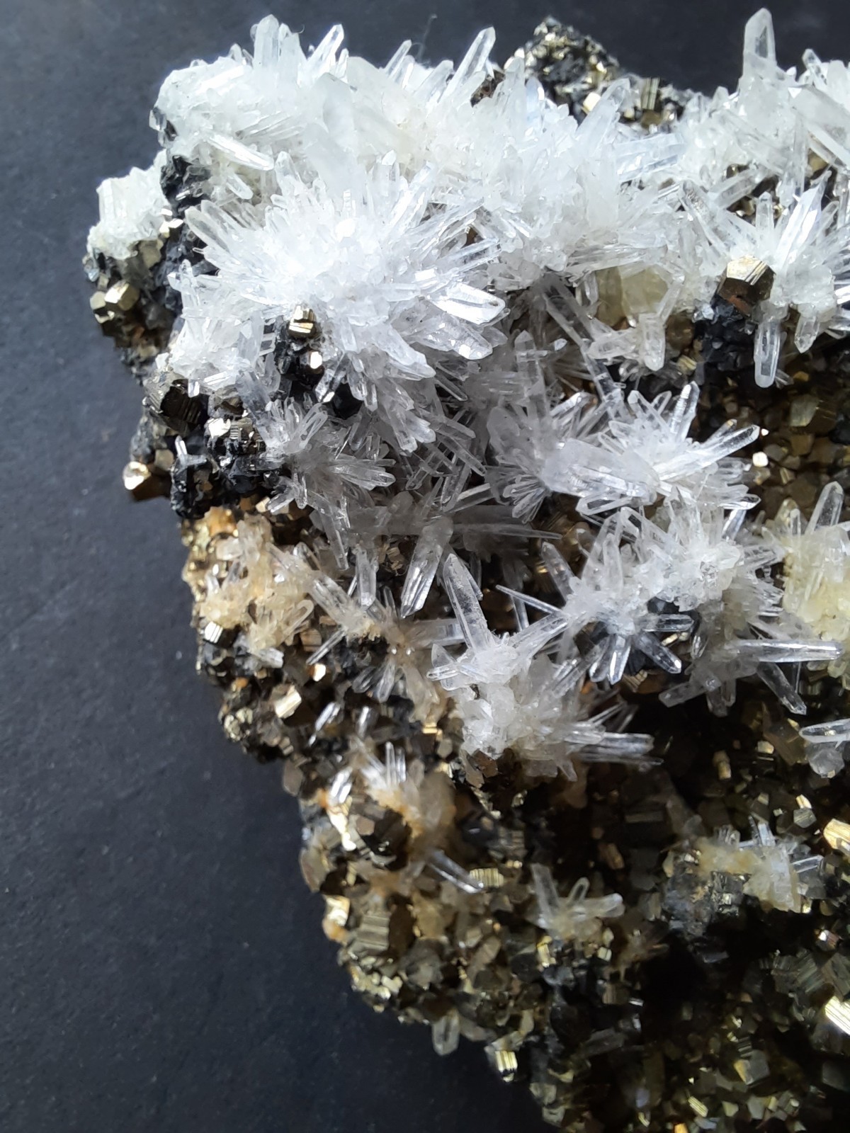 Gorgeous Quartz Crystals with Pyrite Combination, from Peru 200g