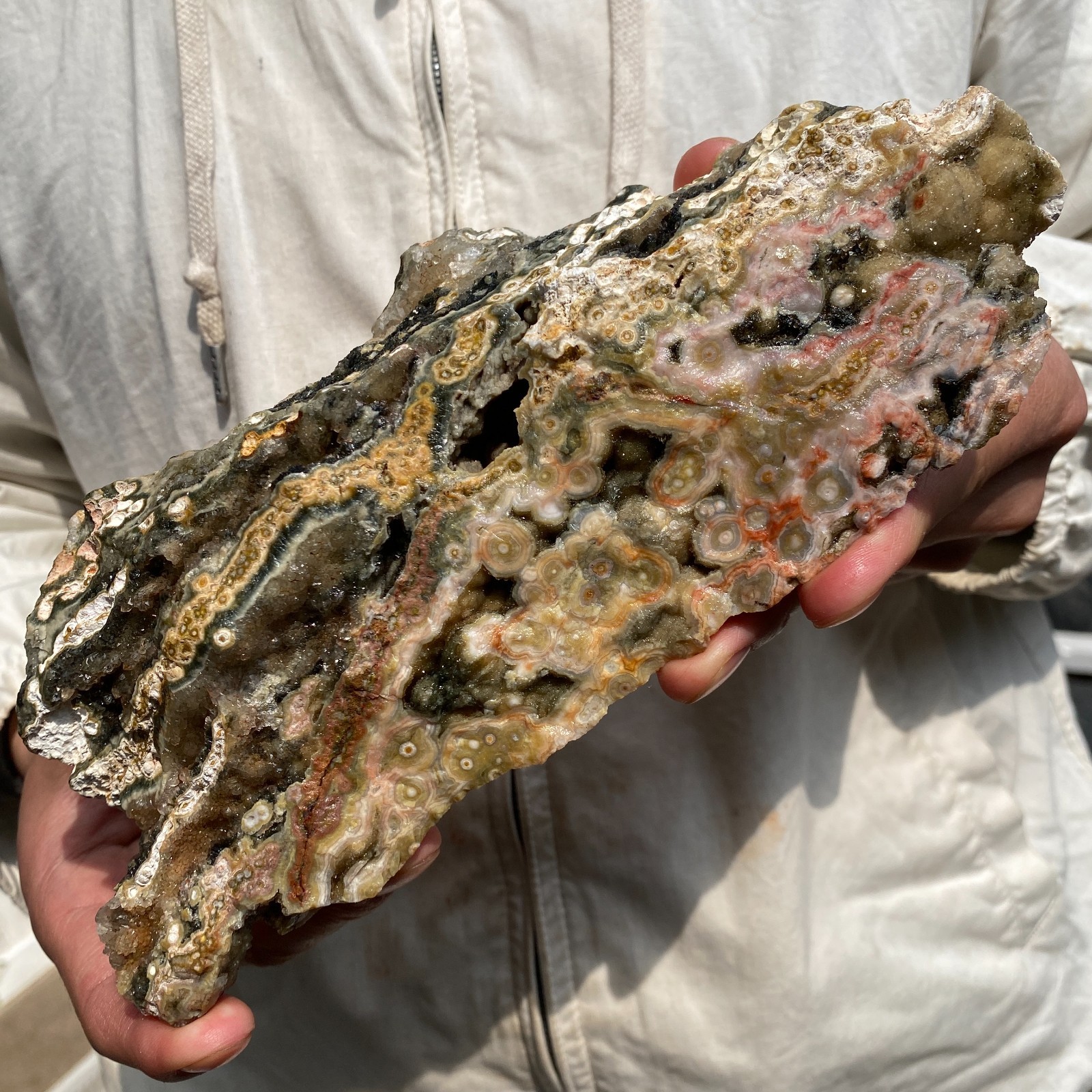 1025G Rare Natural Raw Ocean Jasper Rough Quartz Crystal Mineral SpecimeM