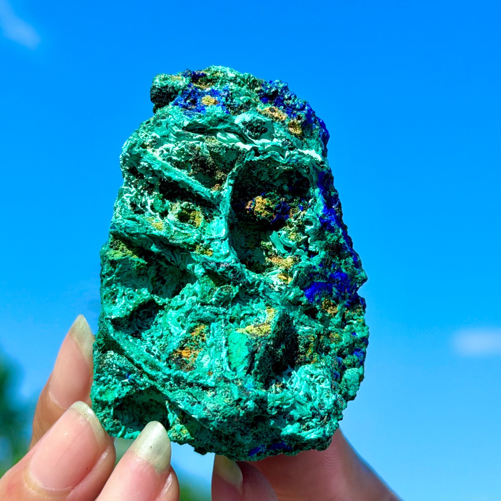 80G BEST NATURAL Azurite/Malachite Crystal Quartz Minerals Specimens