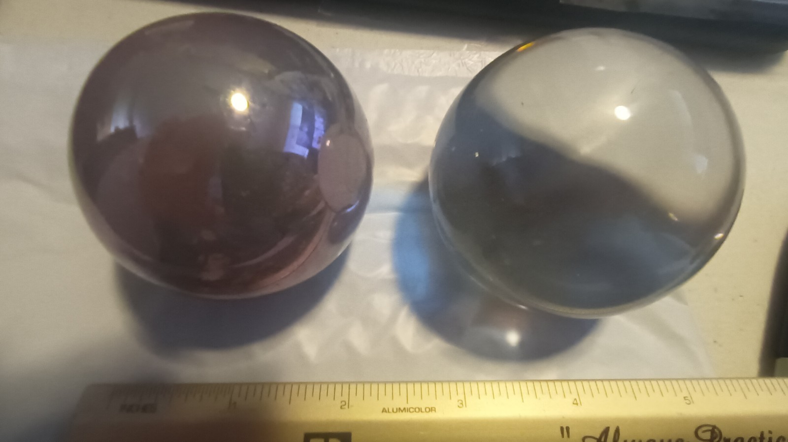 Aura Rose Quartz & Clear Quartz – Two Crystal Ball Set Quartz