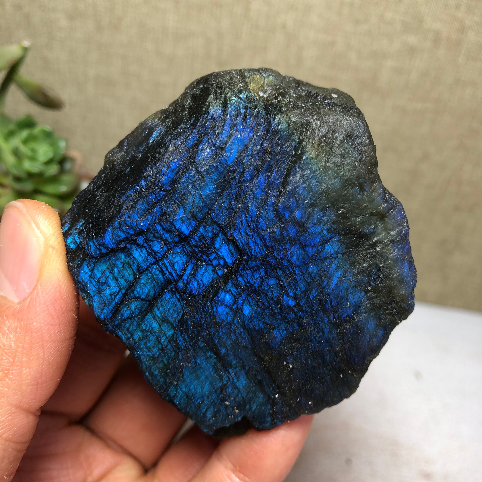 57mm Natural Labradorite Crystal gemstone rough original Specimen 138g A4208
