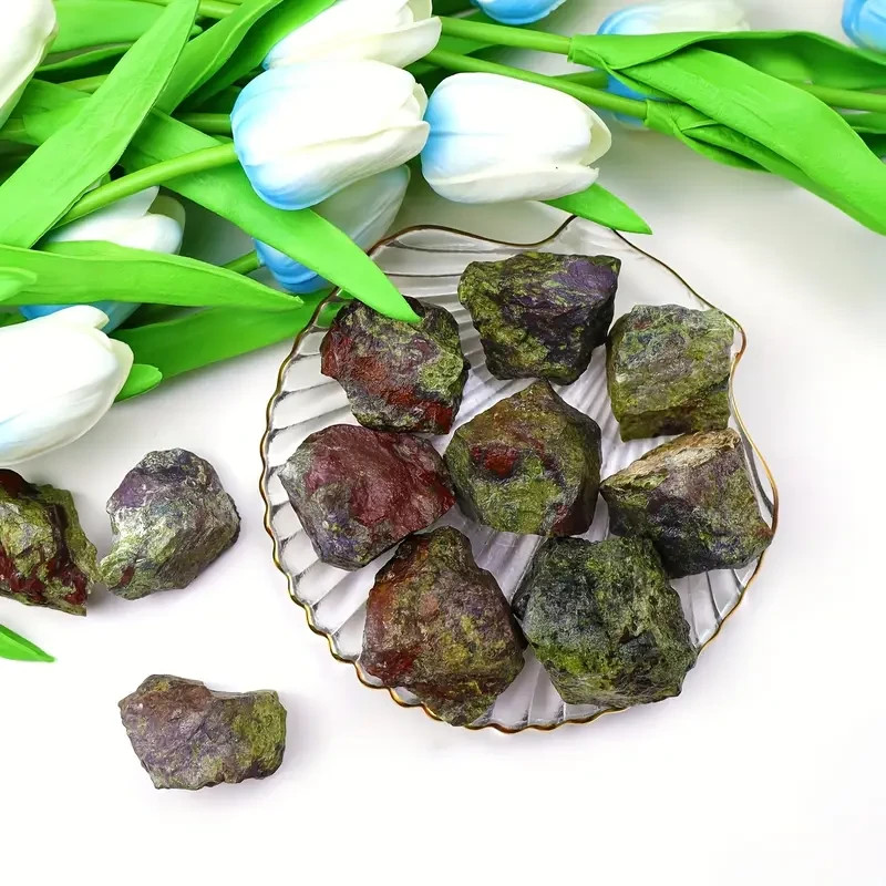 5PCS Raw Dragon Bloodstone Jasper Healing Crystal Rough Rock Specimen Gifts