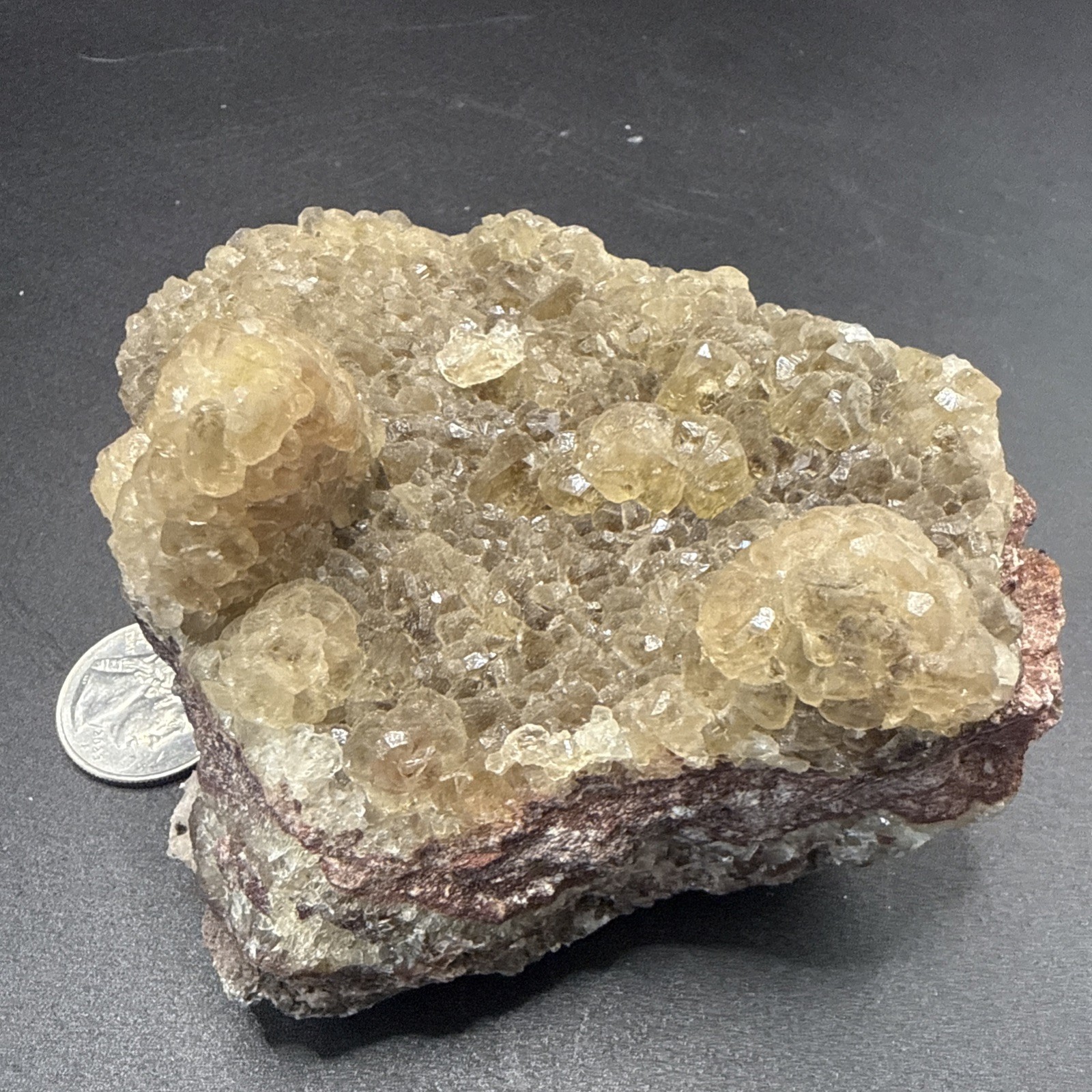 1.3Lb Natural Unique Yellow Octahedron Fluorite W/Iron! Crystals ,Minerals,Gifts