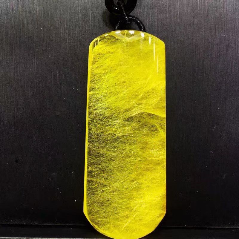 33.3g Natural Rutilated gold quartz crystal Pendant Reiki Heal
