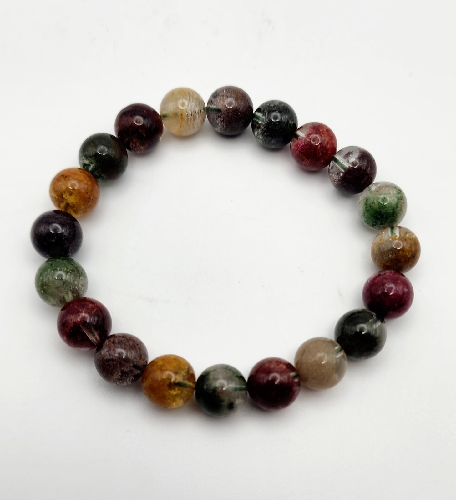 Garden Quartz *Color Enhanced* Strech Beaded Gemstone Braclet, 4 Seasons Color’s