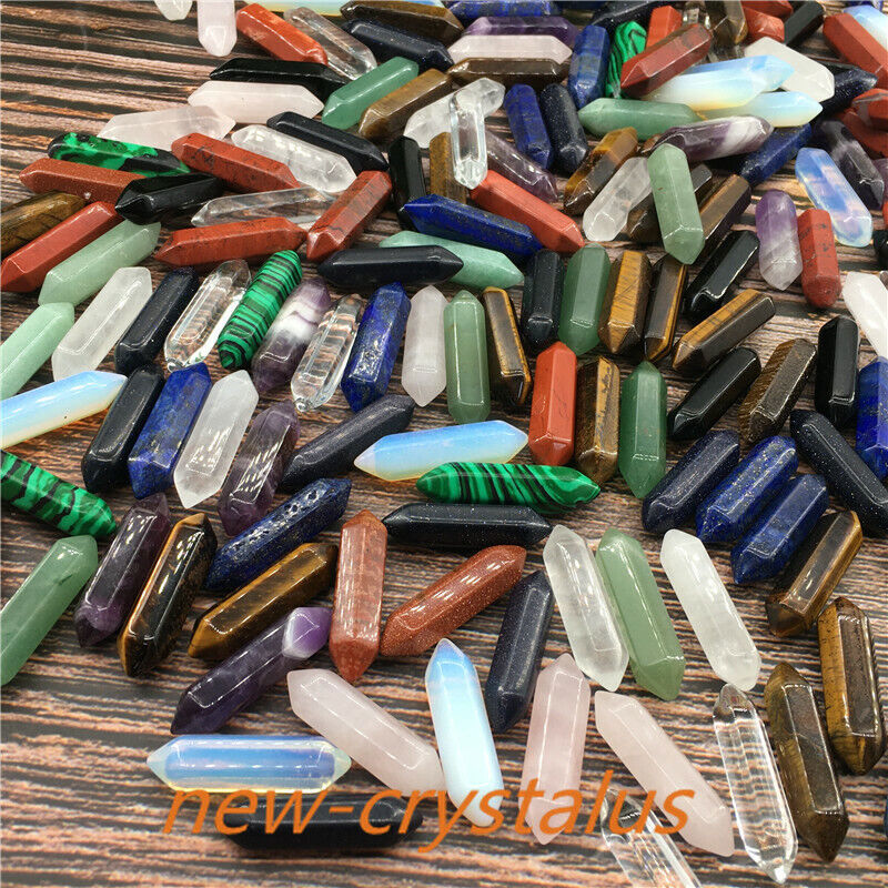 Wholesale! A Lot Natural Obelisk Quartz Crystal Wand Double Point Reiki Healing