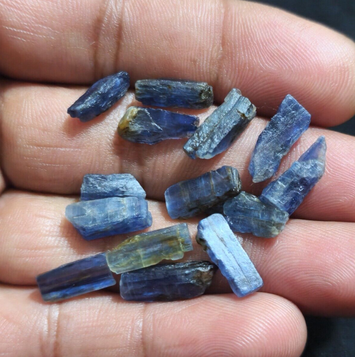 Amazing Blue Kyanite Raw 14 Pcs Lot Size 11-15 MM Loose Gemstone For Jewelry